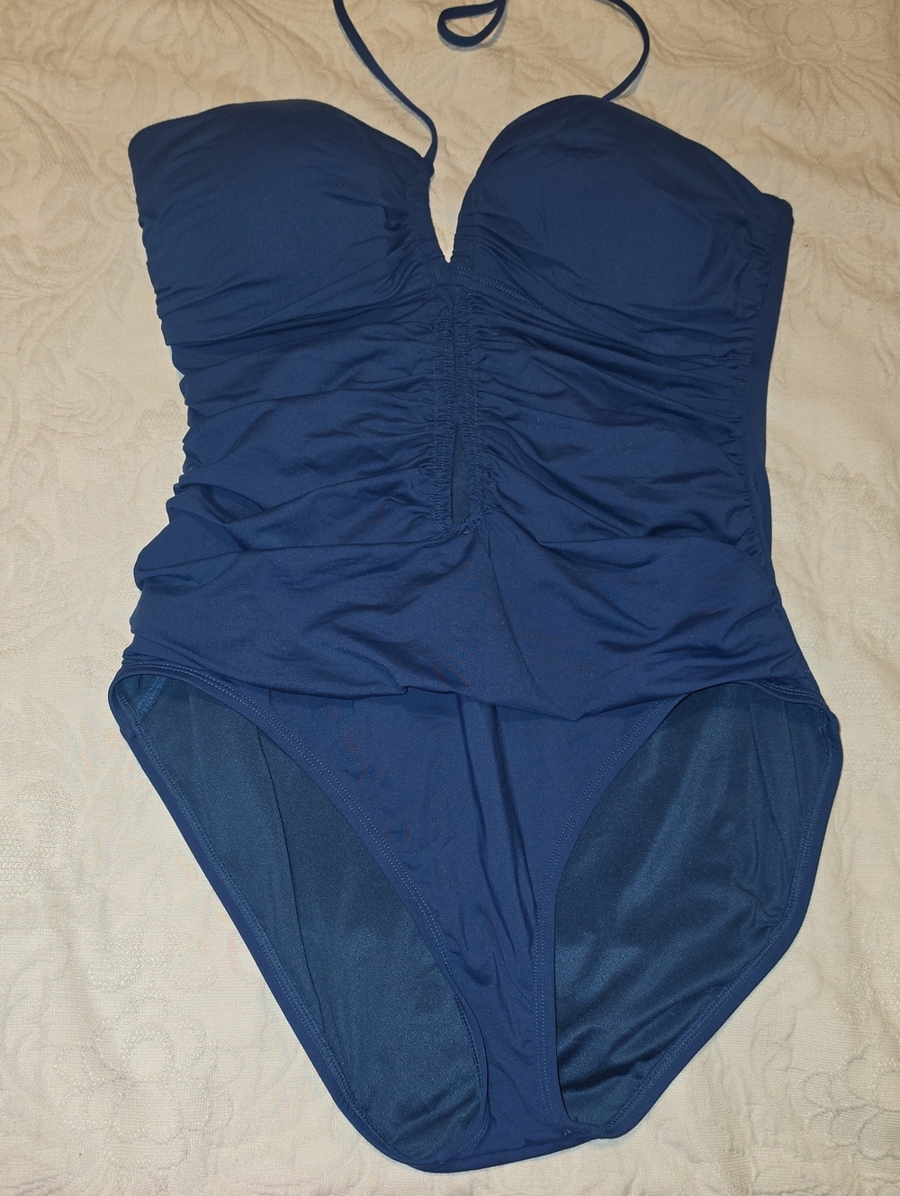 Bleu Rod Beattie Navy Ruched One-Piece Swimsuit